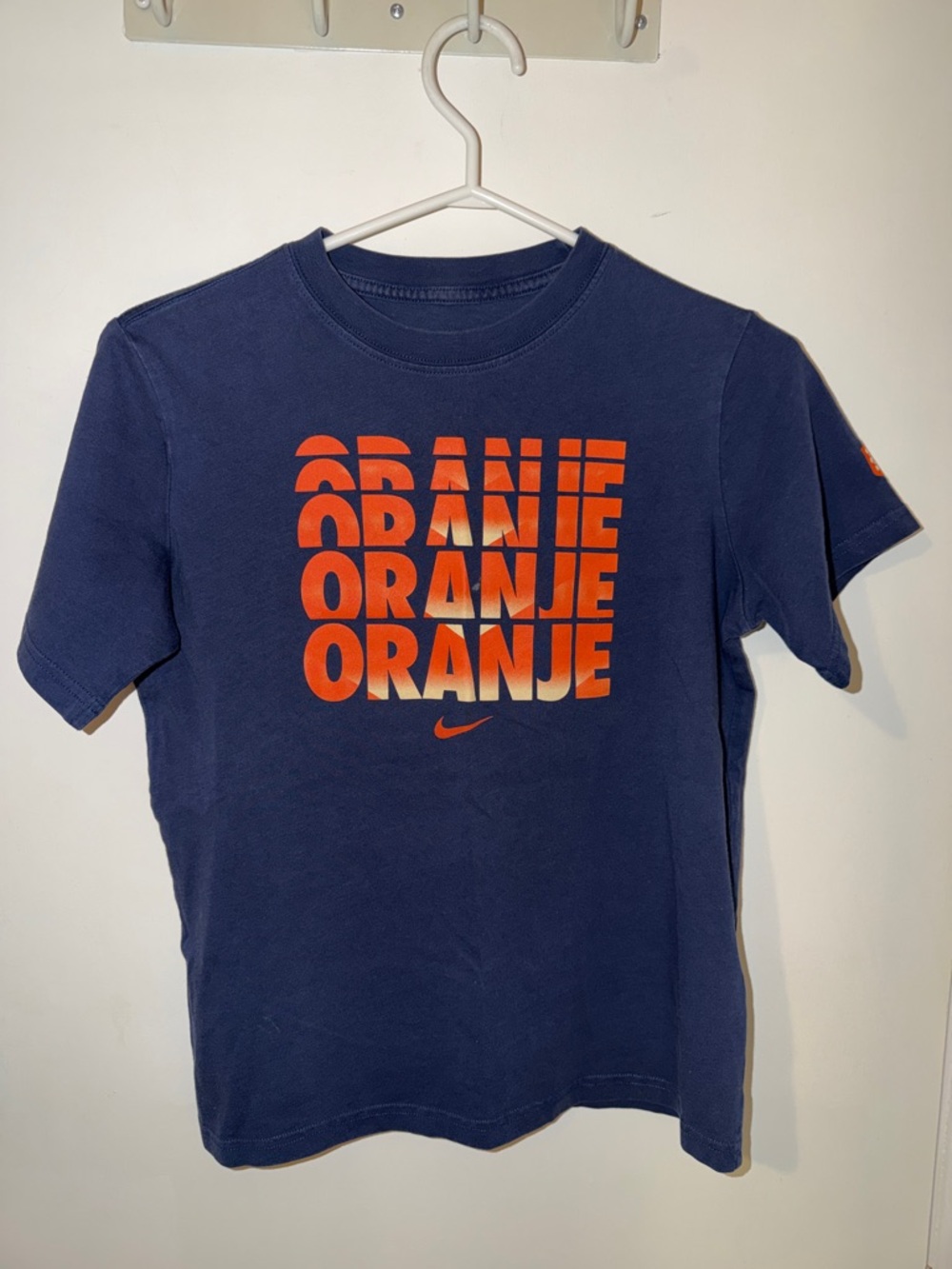 Nike Navy Tee with Bold Orange 'Oranje' Logo